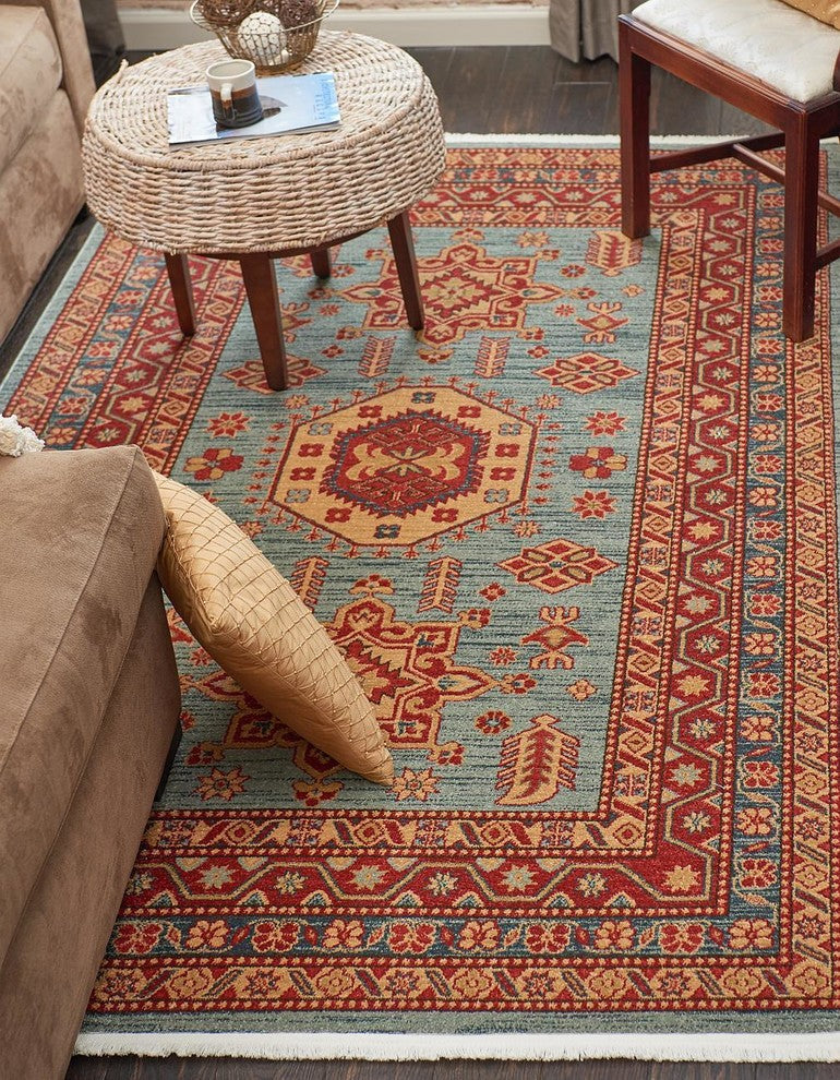 Unique Loom Light Blue Shapur Sahand 2' 7 x 6' 7 Runner Rug