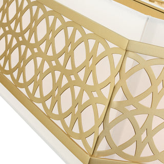 Soft Gold Fretwork, Ornamental, Transitional, Sophisticated Linear Chandelier