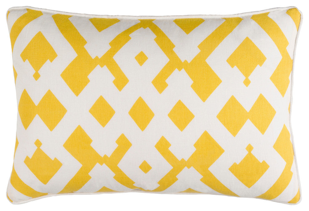 Surya Large Zig Zag ZZG-003 18"x18" Pillow Kit, Cream/Saffron