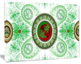 Light Green Psychedelic Relaxing Art, Oversized Abstract Canvas Art Print, 60x40