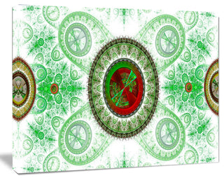 Light Green Psychedelic Relaxing Art, Oversized Abstract Canvas Art Print, 60x40