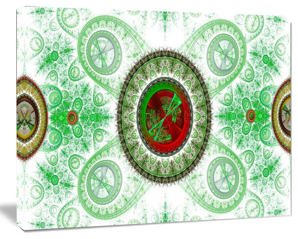Light Green Psychedelic Relaxing Art, Oversized Abstract Canvas Art Print, 60x40