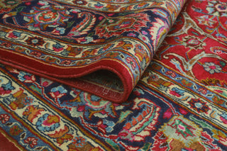 Fine Vintage Distressed Coby Red/Navy Rug, 9'6 x 13'4
