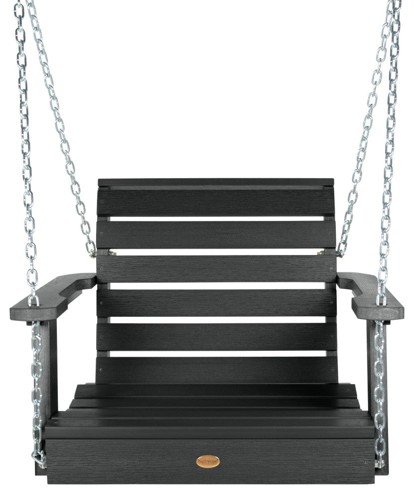 Weatherly Single Seat Swing, Weathered Acorn, Black