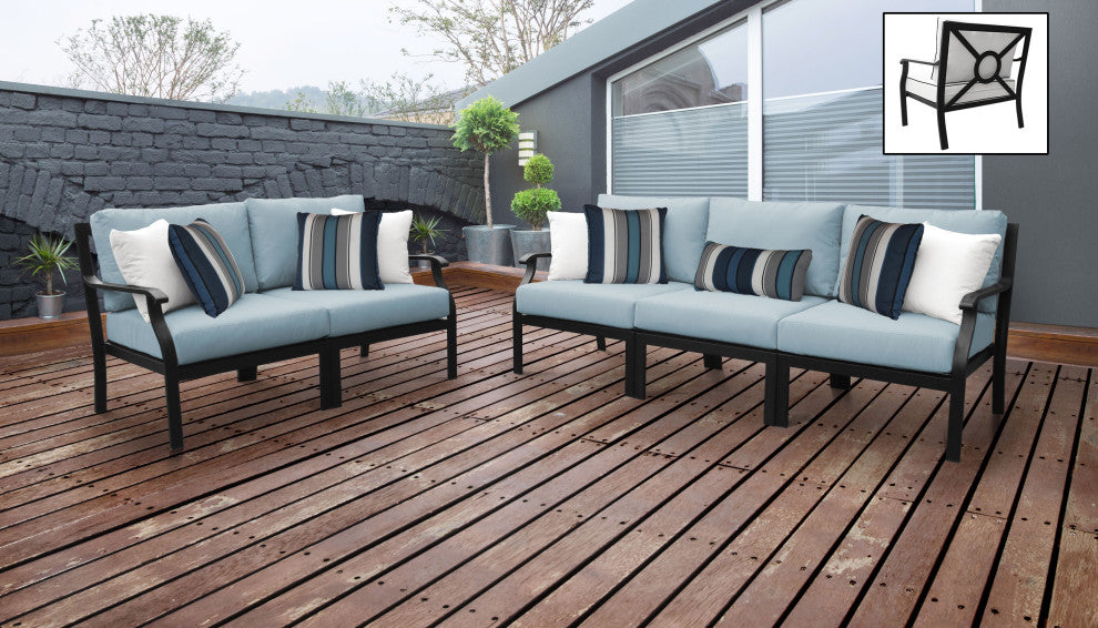 kathy ireland Madison Ave. 5 Piece Aluminum Patio Furniture Set 05a, Tranquil