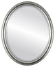 Pasadena Framed Oval Mirror, Silver Leaf With Black Antique, 13"x17"