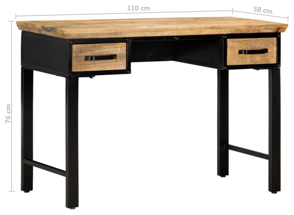 vidaXL Writing Table Computer Desk Home Office Study Table Solid Mango Wood