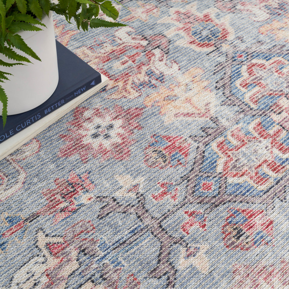 Nicole Curtis Nc Series 1 8' x 10' Blue/Multicolor Machine Washable Area Rugs