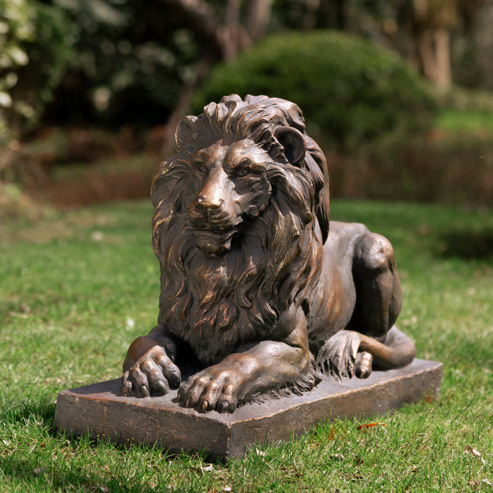 21.75"L MGO Lying Guardian Lion Statue