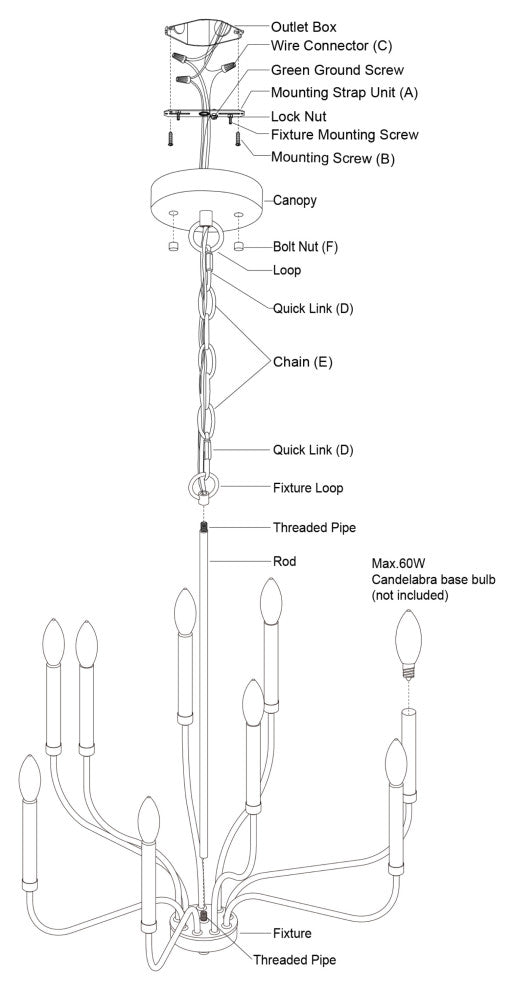 Harris 27.5" 9 Light Chandelier Satin Nickel