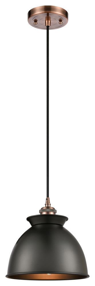 Innovations 516-1P-AC-M14-BK-LED Adirondack 1 Light Mini Pendant, Antique Copper