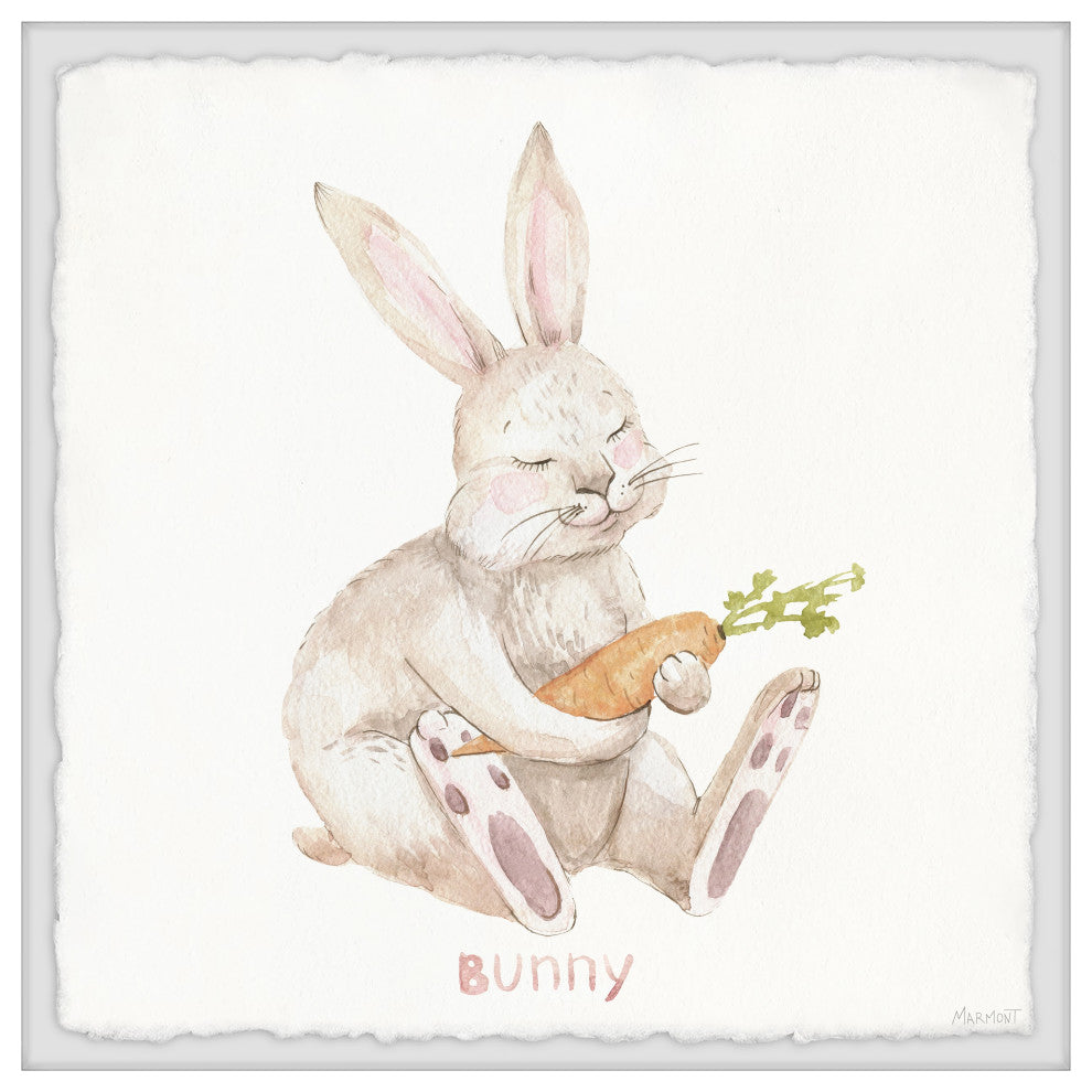 "Bunny Loves Carrots" Framed Painting Print, 12x12
