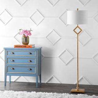 Juno Metal LED Floor Lamp, Gold Leaf, 62.5"