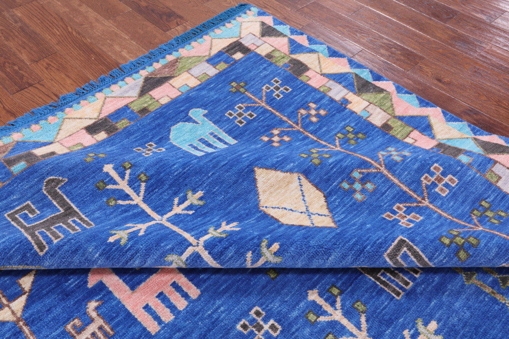 8' 0" X 10' 0" Tribal Persian Gabbeh Handmade Wool Rug - Q13630