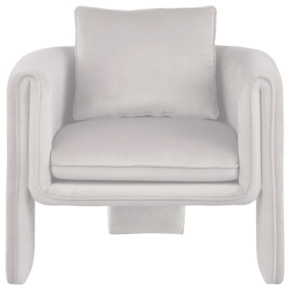 Sloan Velvet Accent Chair, Cream
