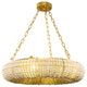 Wood Beads 6-Light Bohemian Chandeliers in Antique Gold