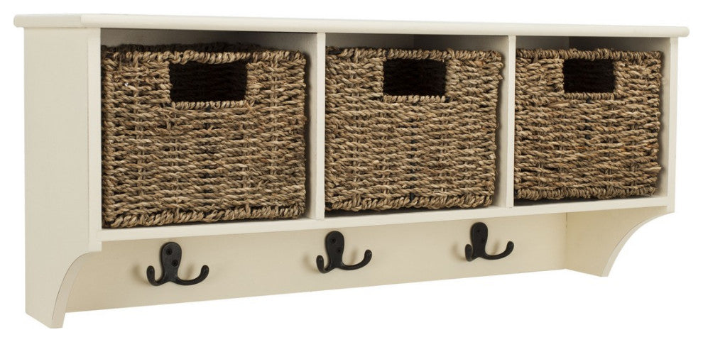 Safavieh Finley Hanging 3 Basket Wall Rack, White