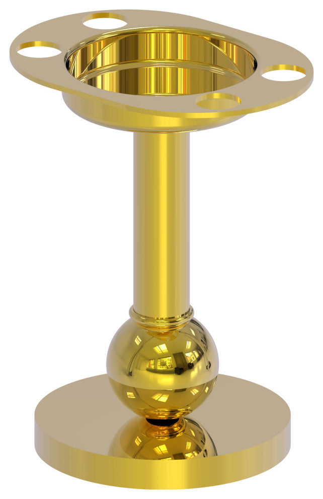 Vanity Top Toothbrush and Tumbler Holder, Polished Brass