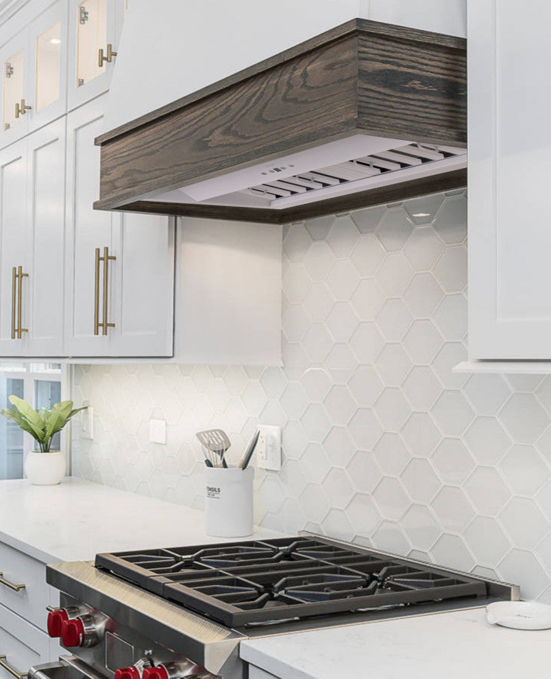 30" Insert/Built-in Satin White Range Hood, Dimmable, 3-Speeds 600CFM, Cool White Light, Satin White