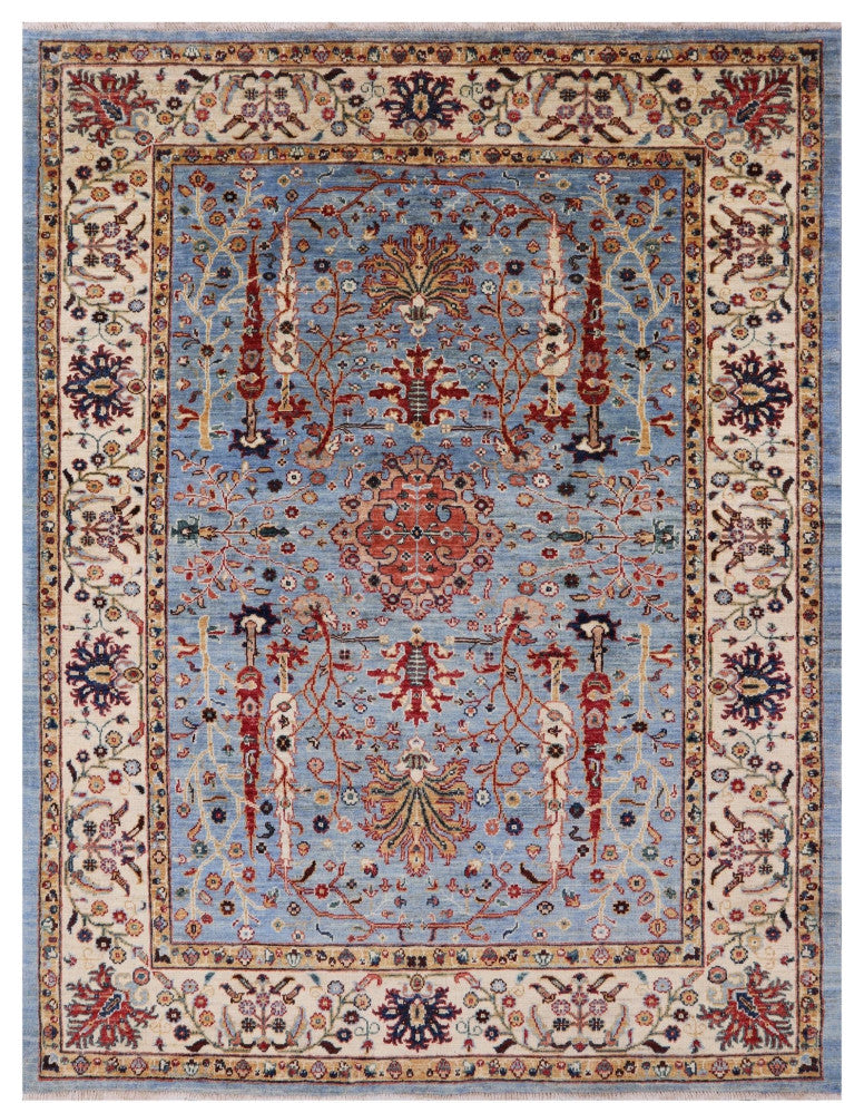 5' 0" X 6' 5" Persian Ziegler Handmade Wool Rug Q7453