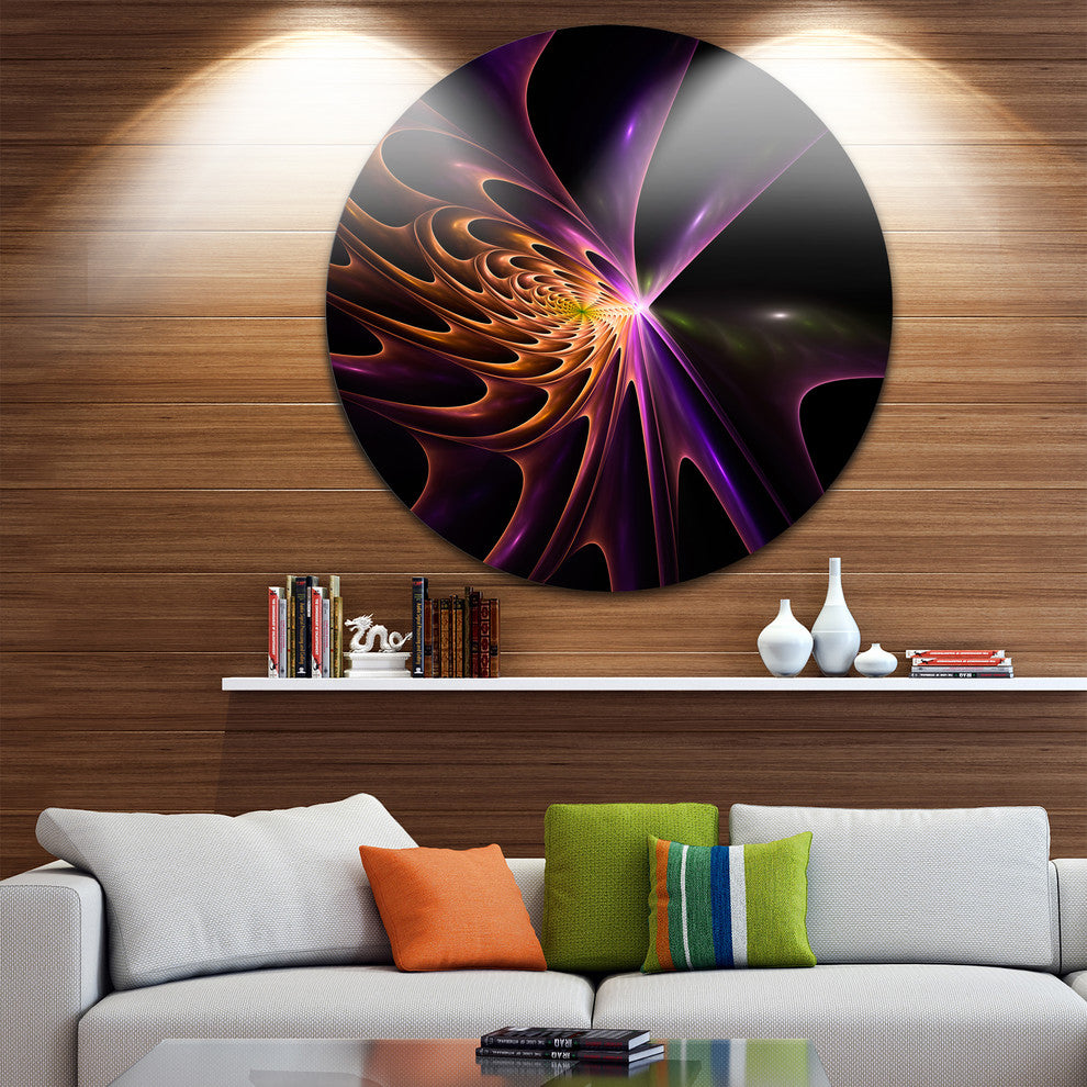 Fractal 3D Colored Bulgy Circles, Abstract Art Disc Metal Artwork, 23"