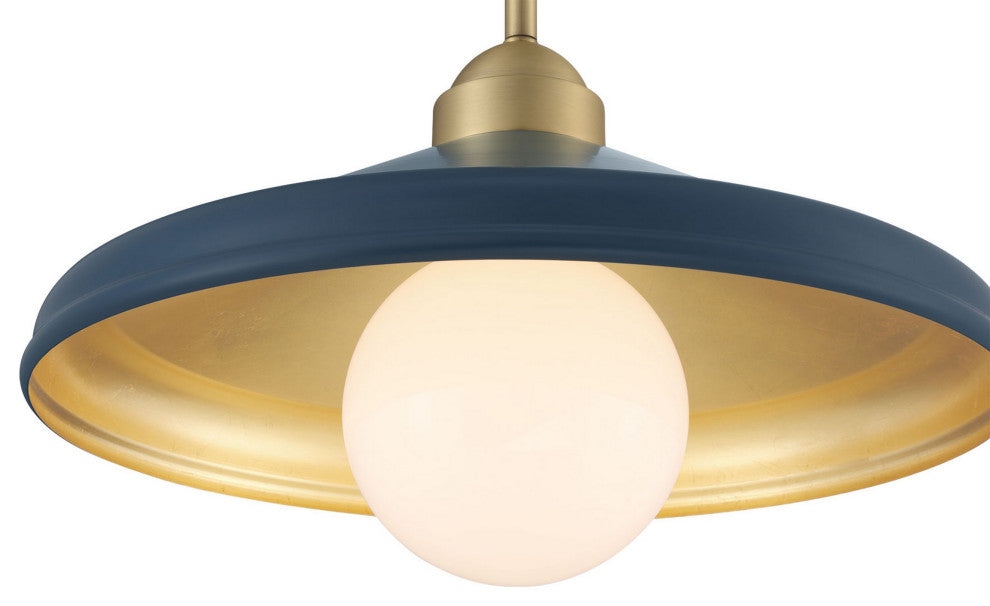 Brooks Matte Navy 14" Semi-Flush Mount Ceiling Barn Light