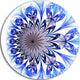 Light Blue Fractal Flower Digital Art, Floral Round Wall Art, 11"