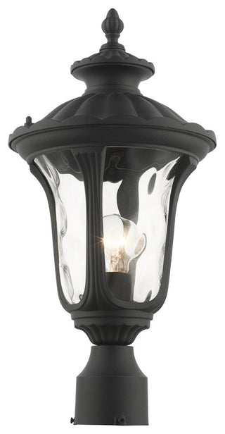 Textured Black Traditional, Victorian, Sculptural, Outdoor Post Top Lantern