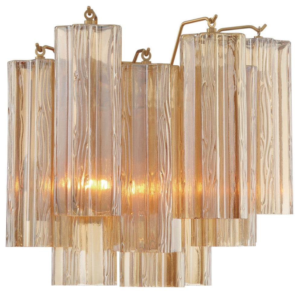 Crystorama Lighting Group ADD-302-AM Addis 2 Light 12" Tall Wall - Aged Brass