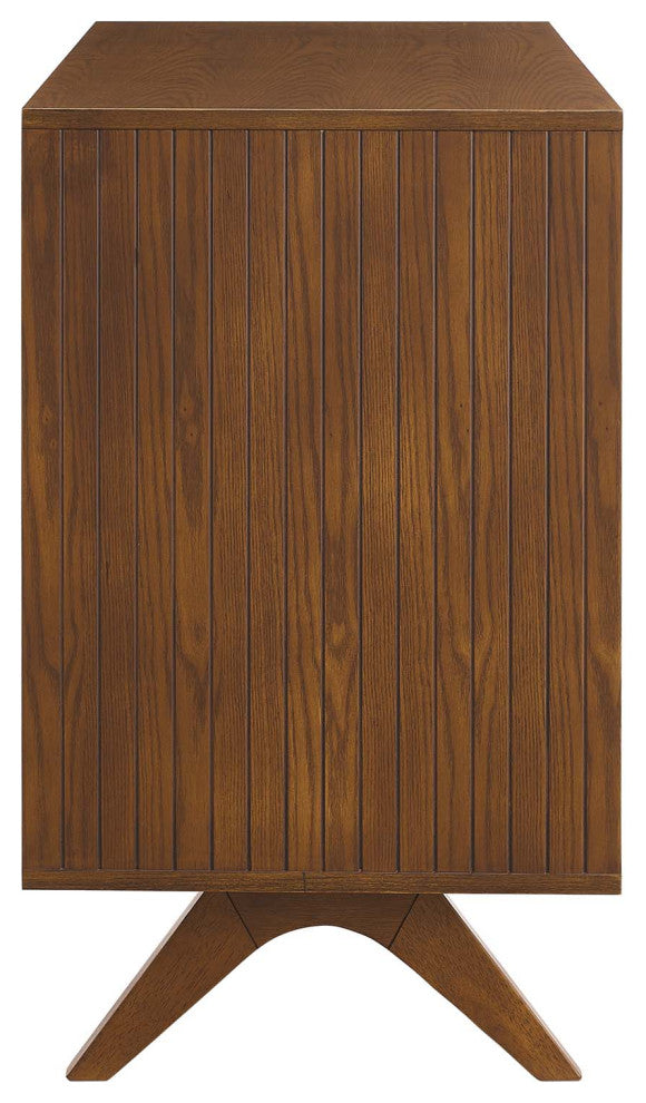 Dresser Drawer Chest Mirror Set, Walnut, Wood, Modern, Mid Century Guest Suite