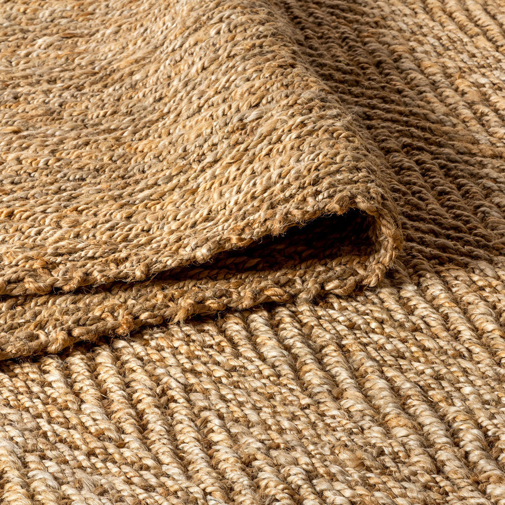 Espina Hand Woven Herringbone Chunky Jute Natural 3' x 5' Area Rug