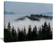 "Dark Trees and Fog Over Mountains" Canvas Print