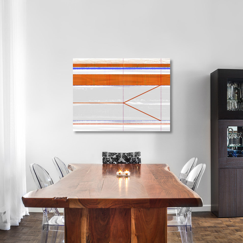 "Abstract Orange And Grey" Fine Art Print