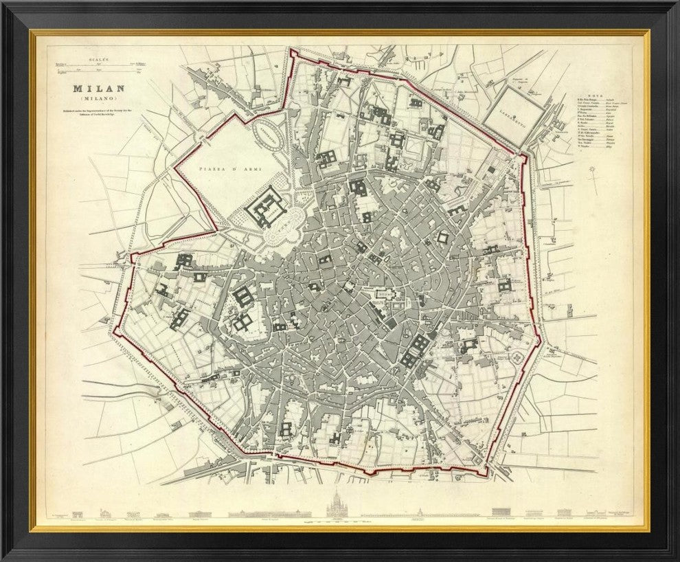 "Milan, Italy, 1832"  by Society for the Diffusion of Useful Knowledge, 40x33"