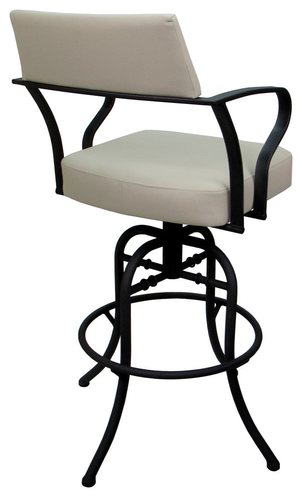 Swivel Tilt Metal Counter 26" or Bar 30" Stool - Carolina, Ocean Beige Vinyl - Black, 30"