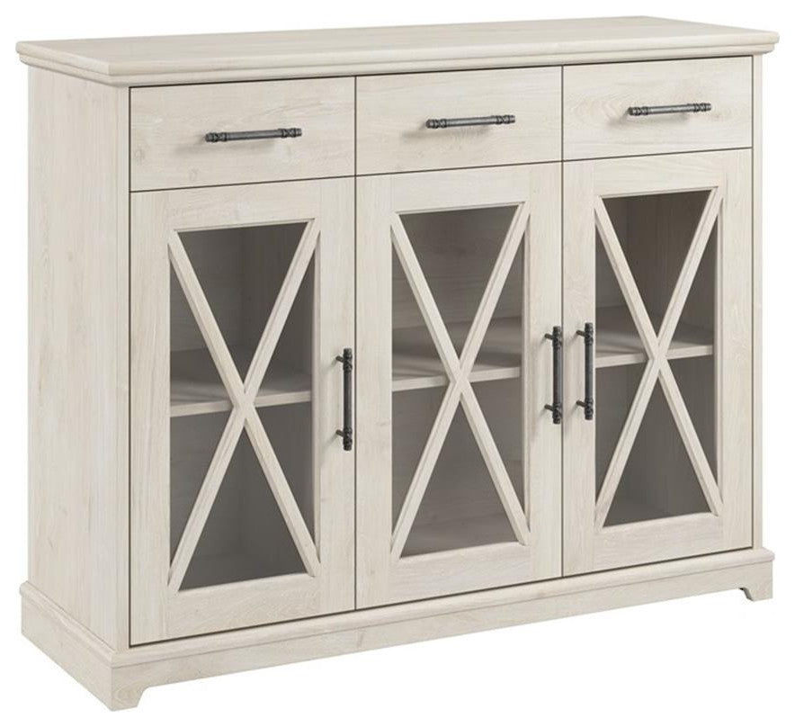 Lennox Farmhouse TV Stand for 65 Inch TV in Linen White Oak - Engineered Wood