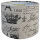 Linen Eggshell and Black Vintage French Print Hardback Lamp Shade