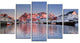 Henningsvaer on the Lofoten Norway, Landscape Canvas Art, 60"x32", 5 Panels