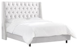 Williams California King Nail Button Tufted Wingback Bed, Mystere Snow