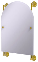 Prestige Que New Arched Top Frameless Rail Mounted Mirror, Polished Brass