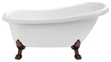 61" Streamline NPT9480ORB-ORB Soaking Clawfoot Tub With Internal Drain