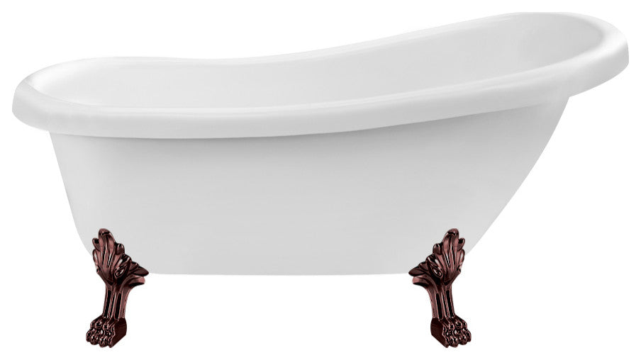 61" Streamline NPT9480ORB-ORB Soaking Clawfoot Tub With Internal Drain
