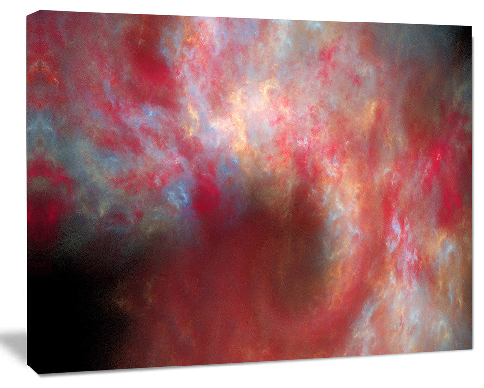 Red Starry Fractal Sky, Abstract Canvas Art Print, 60x40