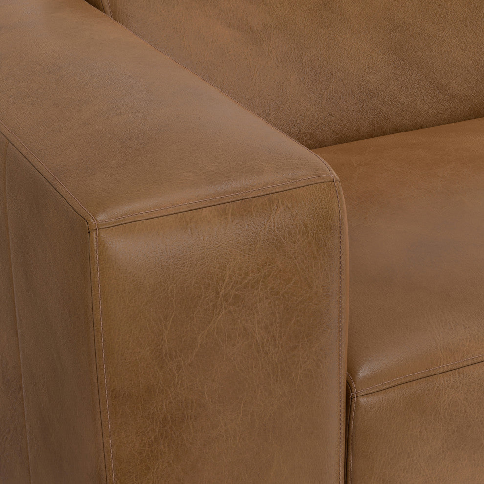 Rex 3-Seater Modular Sofa and Ottoman Set in Genuine Leather