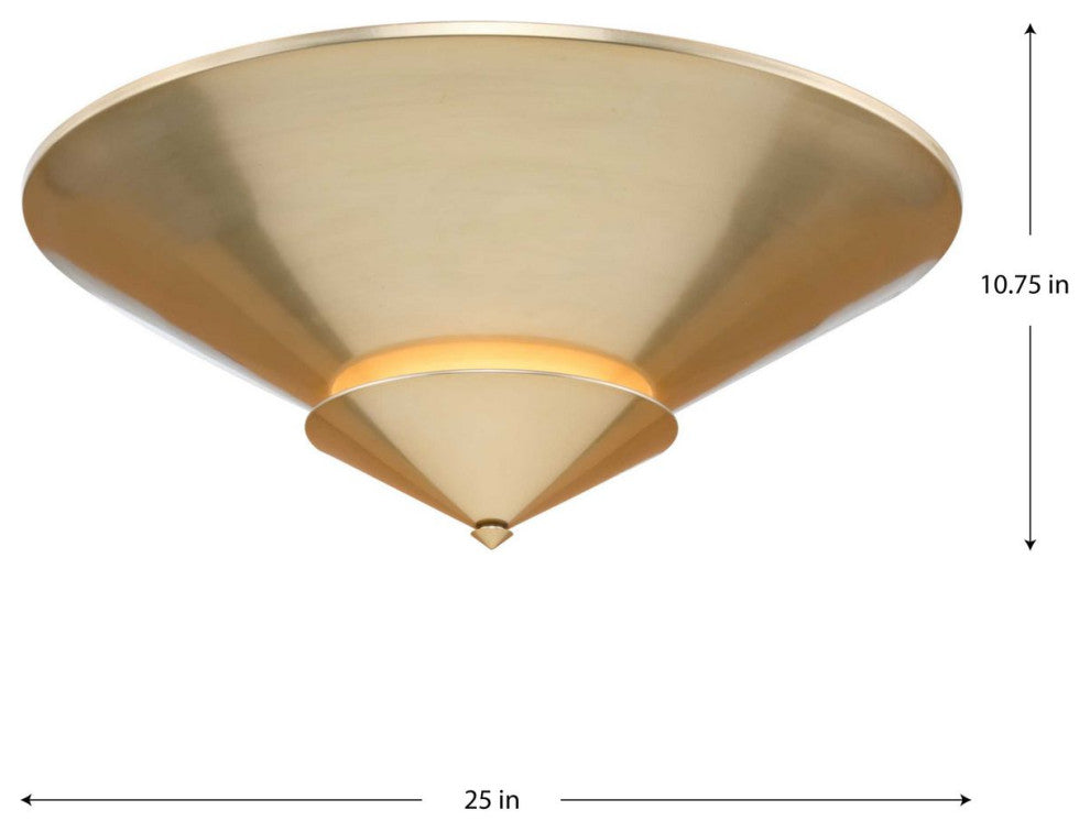 Pinellas Collection 25" 4-Light Convertible Semi-Flush Mount Light, Soft Gold