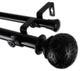 Plaid 1" Double Curtain Rod, Black, Black, 28"-48"