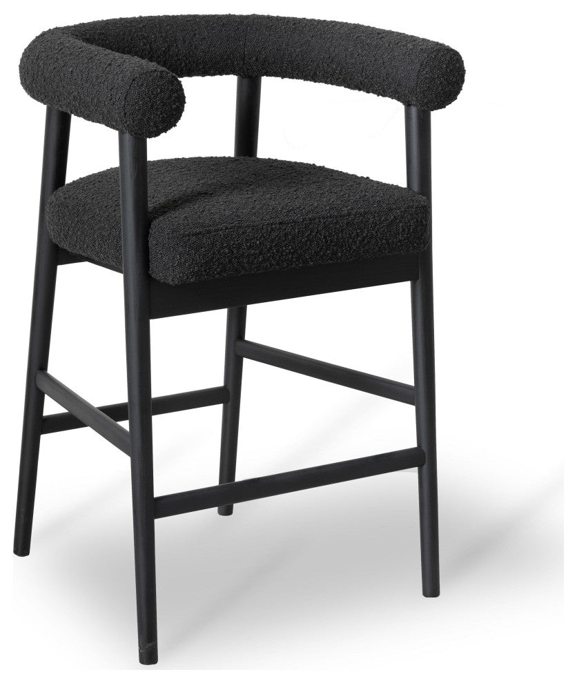 Spara Boucle Counter Stool, Black