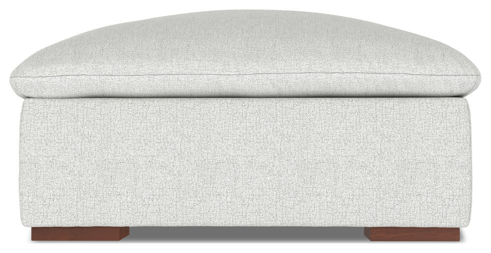 Jasmine Ottoman in Performance Fabric, Assembled, Cloud Gray
