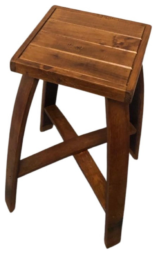 Stave Stool With Wood Top, Pine, 24"