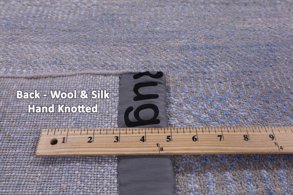 6' 1" X 9' 2" Savannah Grass Wool and Silk Hand Knotted Rug Q11416